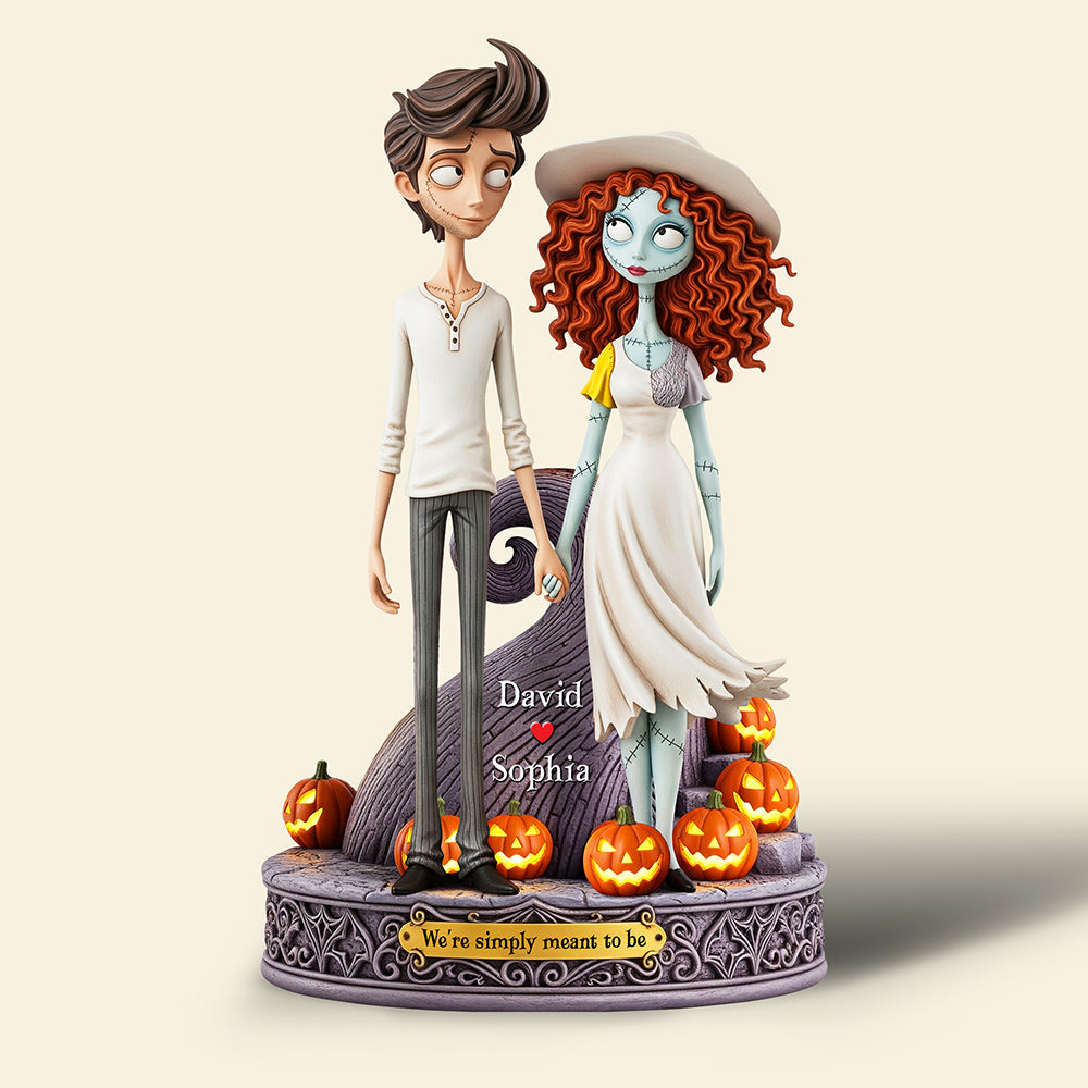 We're Simply Meant to Be - Spooky Couple Acrylic Plaque - Personalized Halloween Gift Shaped Plaques PopCulturePrints