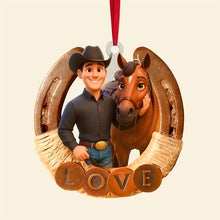 Load image into Gallery viewer, Love Your Horse – Custom Photo Ornament for Horse Lovers Ornament PopCulturePrints
