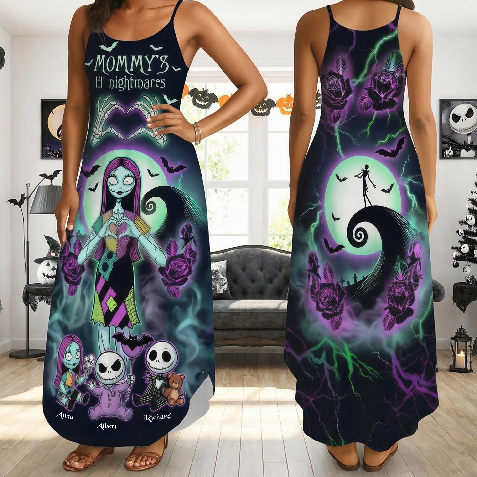 "Embrace the Spooky Spirit" - Spooky Mom Maxi Dress - Personalized Gifts For Moms Dress PopCulturePrints