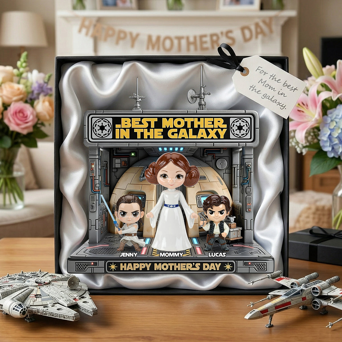 "Best Mother in the Galaxy" - Personalized Acrylic Plaque for Mother's Day - Unique Gift for Mom, Grandma, and Kids Shaped Plaques PopCulturePrints