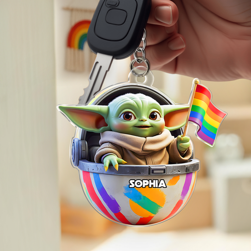 Celebrate Diversity with Our Galaxy Monster LGBT Keychain - Personalized Gifts for Everyone Keychains PopCulturePrints