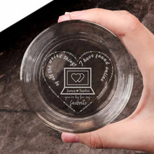 Load image into Gallery viewer, Personalized Couple Whiskey Glass - Heartfelt Design Whiskey Glass PopCulturePrints

