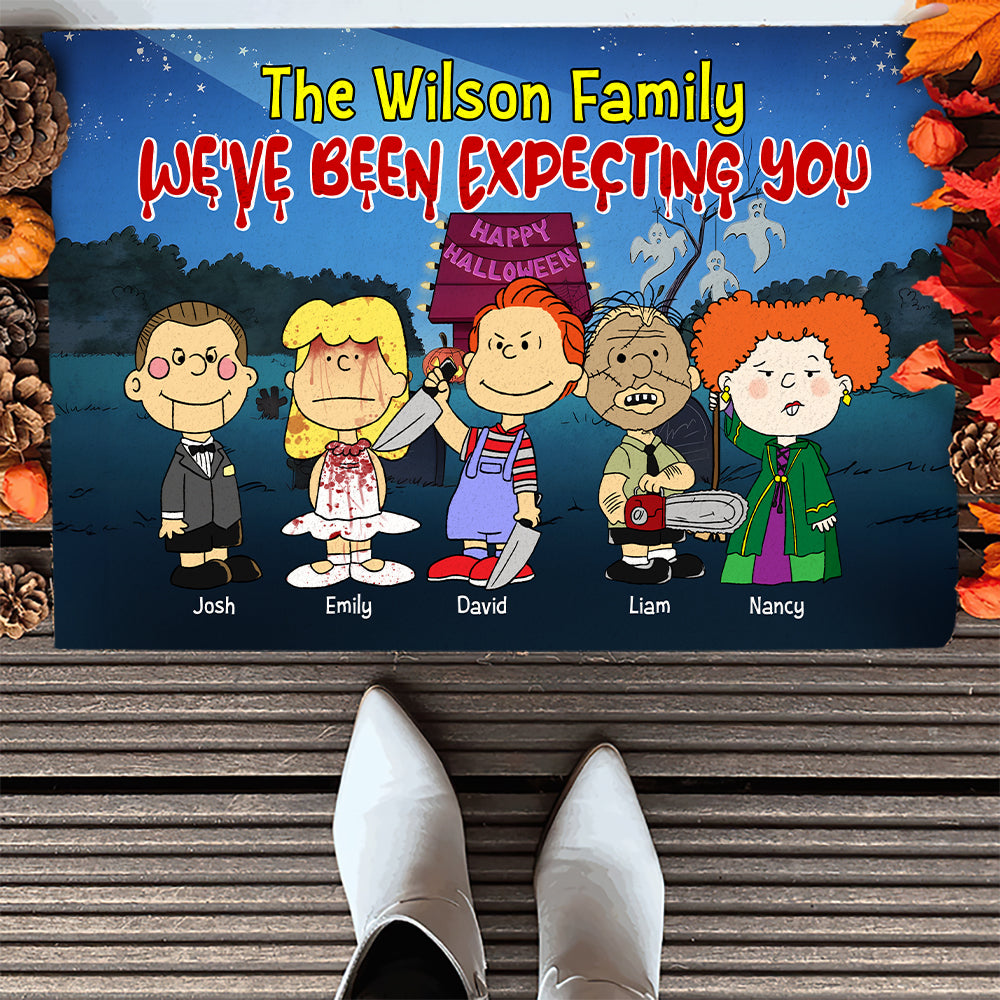 Personalized Halloween Family Doormat - We've Been Expecting You Welcome Mat