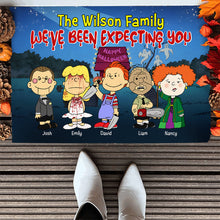 Load image into Gallery viewer, Personalized Halloween Family Doormat - We&#39;ve Been Expecting You Welcome Mat
