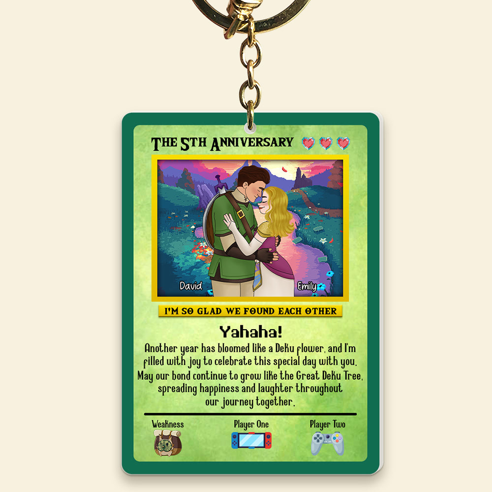 Personalized 5th Anniversary Acrylic Keychain for Couples Keychains PopCulturePrints