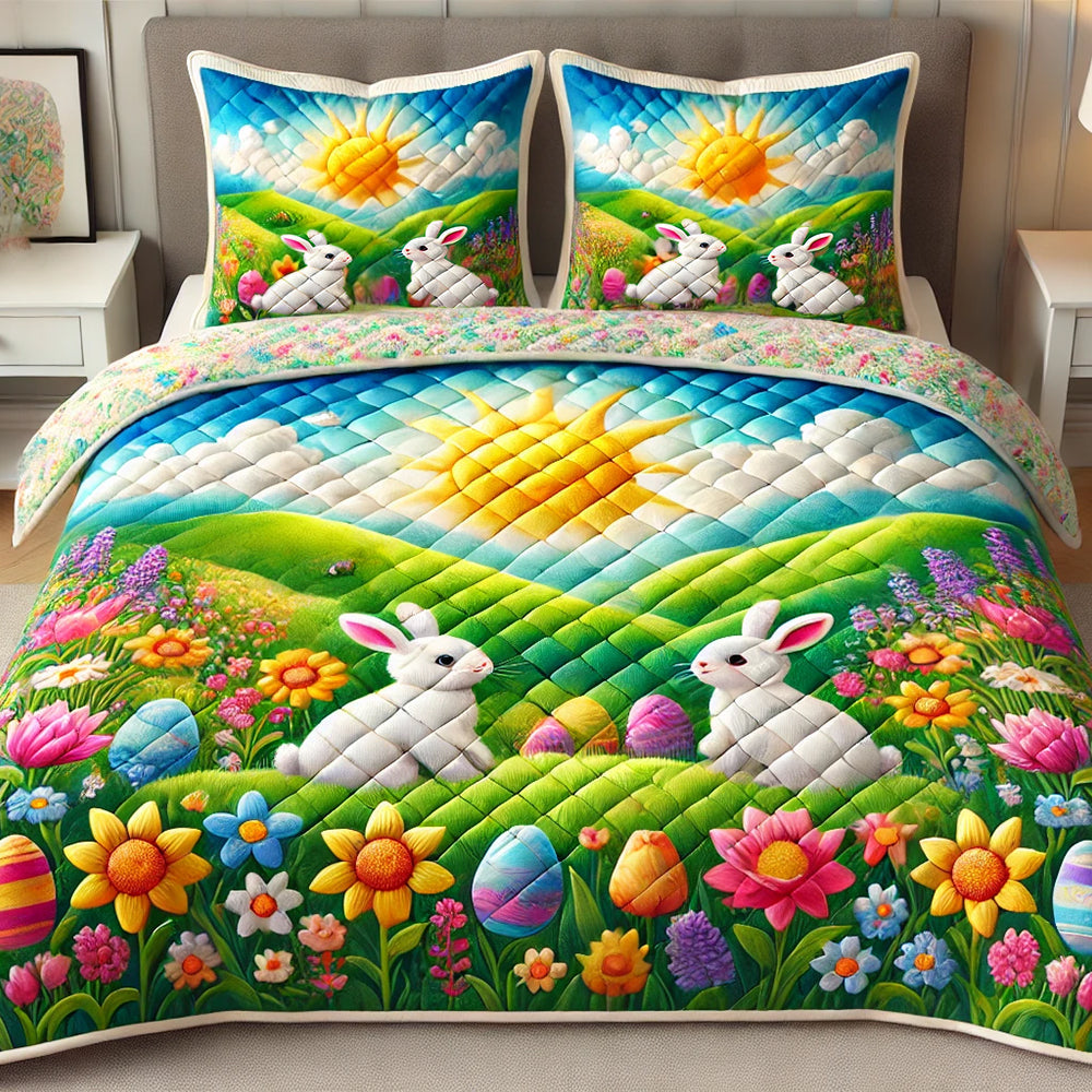 Delightful Rabbit Quilt Bedding Set - Special Line 04TODT160125 Blanket PopCulturePrints