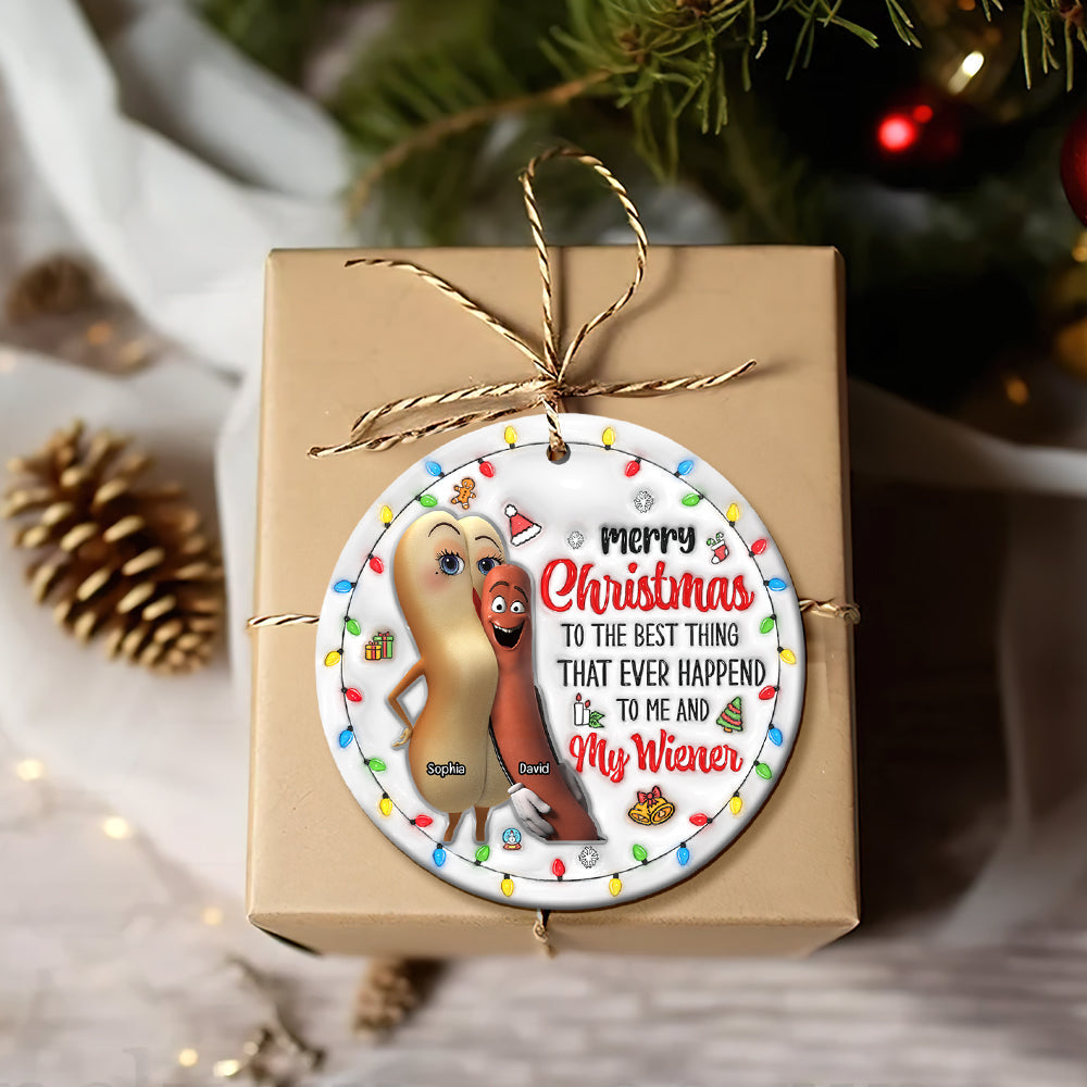 Custom Funny Christmas Ornament for Couples - Personalized Valentine's Day Gifts Ornament PopCulturePrints