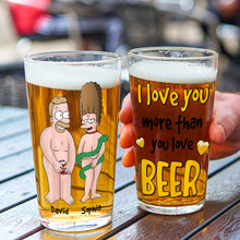 Load image into Gallery viewer, Personalized Cartoon Couple Beer Glasses - Unique Valentine's Day Gifts for Couples Beer Glasses PopCulturePrints
