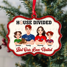 Load image into Gallery viewer, Personalized Baseball Family Christmas Ornament - House Divided, United in Love Ornament PopCulturePrints
