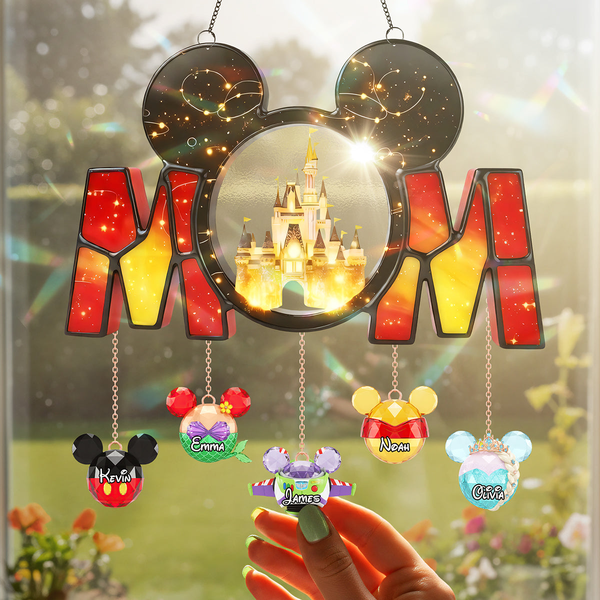 “Illuminate Mom's Day with a Touch of Magic” - Magic Castle Acrylic Suncatcher - Personalized Gift For Mom and Grandma Ornament PopCulturePrints