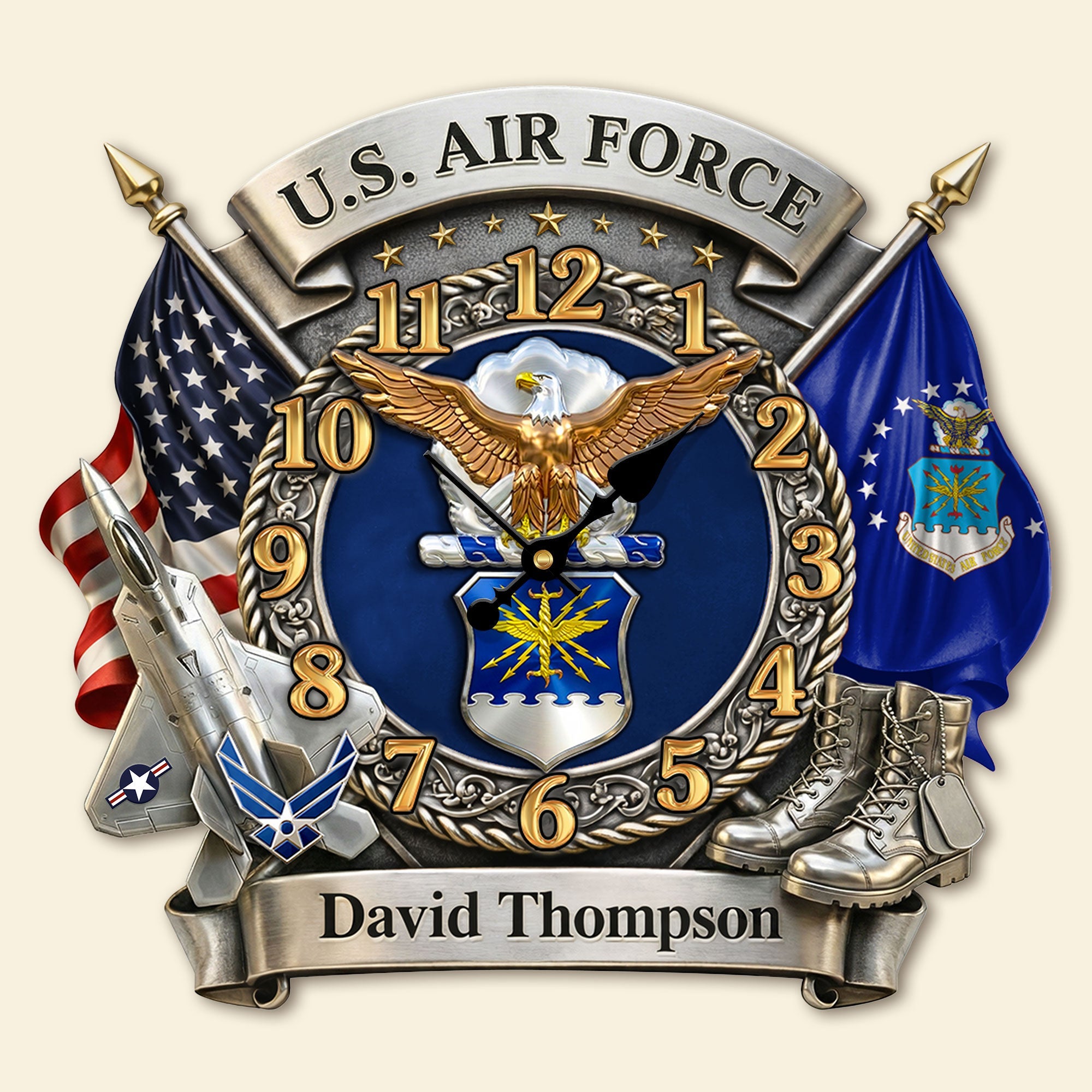 Honor The Past - Custom Veteran Wall Clock - Perfect Gift for Military Heroes Hanging Wall Clock PopCulturePrints
