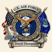 Load image into Gallery viewer, Honor The Past - Custom Veteran Wall Clock - Perfect Gift for Military Heroes Hanging Wall Clock PopCulturePrints
