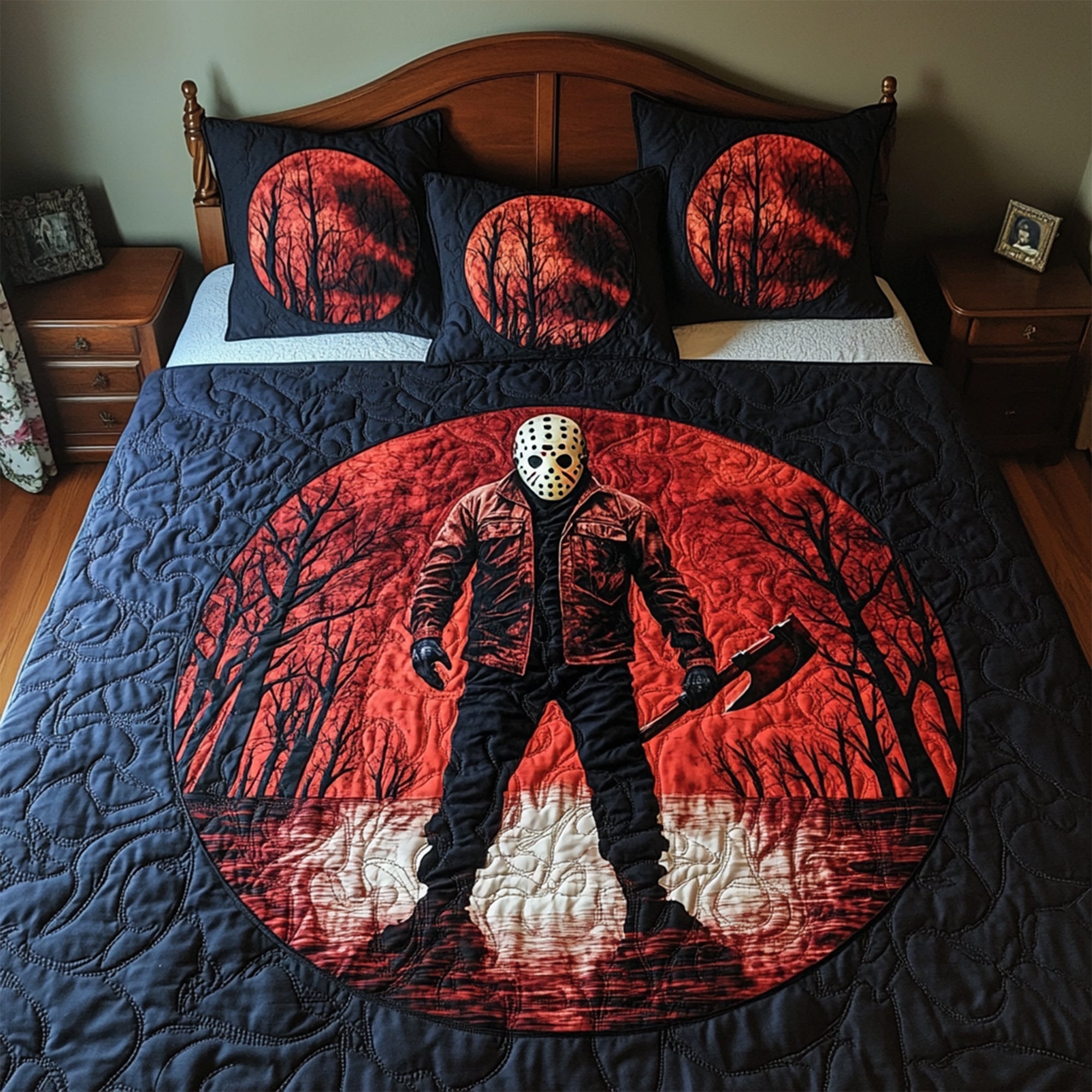 Embrace the Fright: Creepy Villains Quilt Bedding Set - Personalized Gifts for Horror Movie Lovers Bedding Set PopCulturePrints