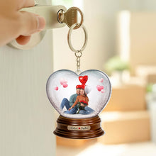 Load image into Gallery viewer, Personalized Heart Photo Keychain for Couples - Perfect Valentine&#39;s Day Gift Keychains PopCulturePrints
