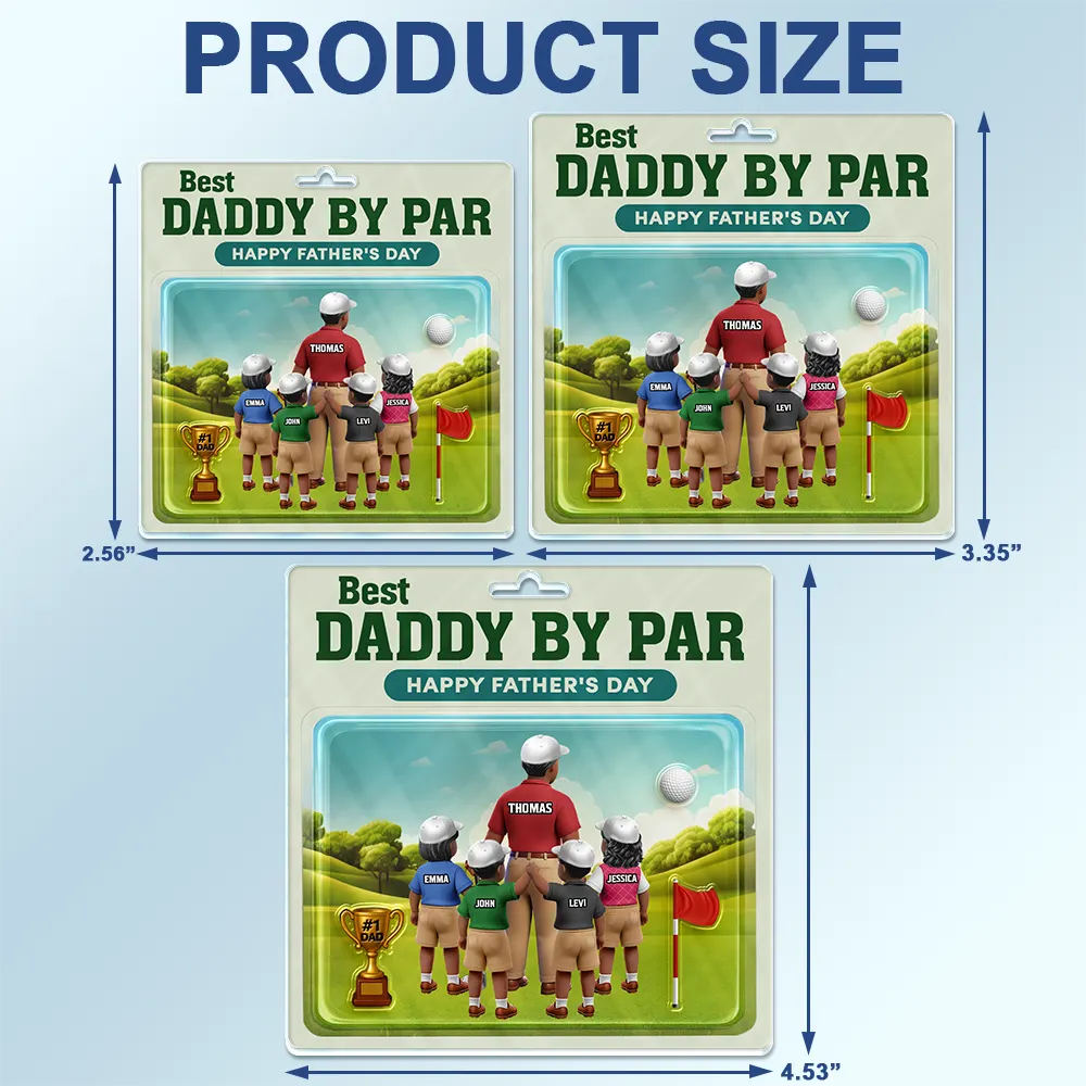 Best Dad By Par 3D Effect - Personalized Acrylic Car Hanger for Golf Lovers Acrylic Car Hanger PopCulturePrints