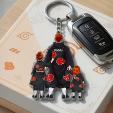 Load image into Gallery viewer, “The Strongest Bonds Unite” - Warrior Father &amp; Mini Ninja Keychain - Personalized Gift for Dad, Grandpa, and More Keychains PopCulturePrints
