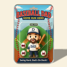 Load image into Gallery viewer, &quot;Swing Hard, Dad’s On Deck!&quot; - Home Run Dad Acrylic Plaque - Personalized Gifts for Dad, Grandpa, or any Baseball Lover Shaped Plaques PopCulturePrints

