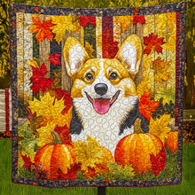Load image into Gallery viewer, Festive Corgi Christmas Quilt Bed Set for Dog Lovers Blanket PopCulturePrints
