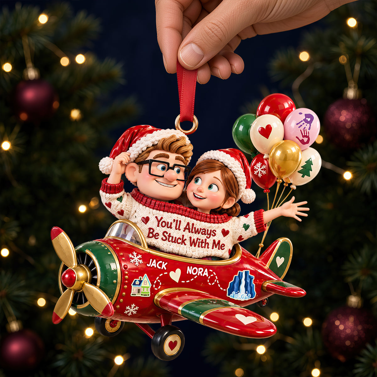 You'll Always Be Stuck With Me - Personalized Acrylic Ornament for Couples Ornament PopCulturePrints