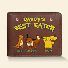 Load image into Gallery viewer, Custom PU Leather Wallet for Dad - Daddy&#39;s Best Catch Design Leather Wallet PopCulturePrints
