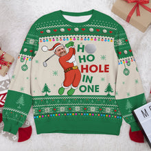 Load image into Gallery viewer, Custom Golf-Themed Ugly Christmas Sweater - Photo Personalized Ugly Christmas Sweater PopCulturePrints
