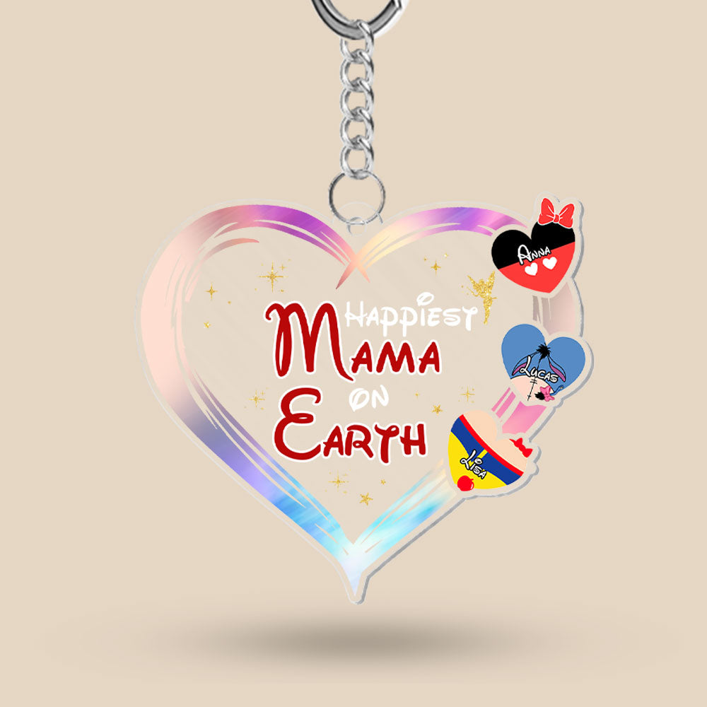 Happiest Mama on Earth Personalized Keychain - Mother’s Day Gift Keychains PopCulturePrints