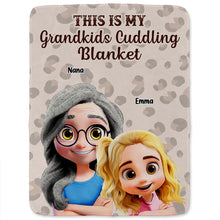Load image into Gallery viewer, This Is My Grandkids Cuddling Blanket - Personalized Fleece Blanket, Sherpa Blanket Fleece Blanket PopCulturePrints
