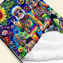 Load image into Gallery viewer, Personalized Hippie Couple Blanket Blanket PopCulturePrints
