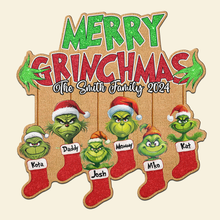 Load image into Gallery viewer, Custom Grinch Family Christmas Doormat 2024
