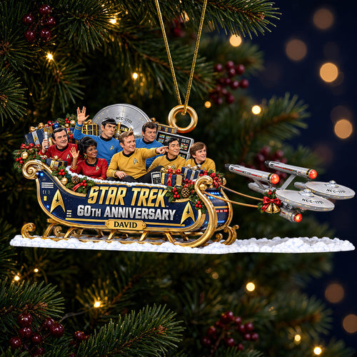 Celebrate the Voyage: Galactic Sleigh Ride Christmas Ornament - Personalized Gift for Fans Ornament PopCulturePrints