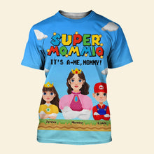 Load image into Gallery viewer, Super Mom, It&#39;s a-Me, Mommy! - Personalized Gift Shirt for Mom, Grandma, and Kids AOP Products PopCulturePrints

