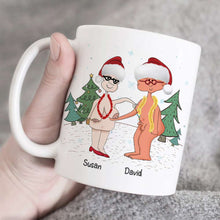 Load image into Gallery viewer, Personalized Funny Santa Couple Mug - Naughty Christmas Gift
