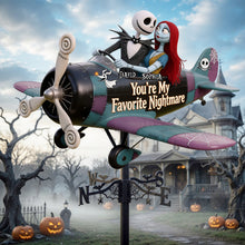 Load image into Gallery viewer, You're My Favorite Nightmare - Gothic Sweethearts Metal Weather Vane - Personalized Gift for Lovers Metal Signs PopCulturePrints
