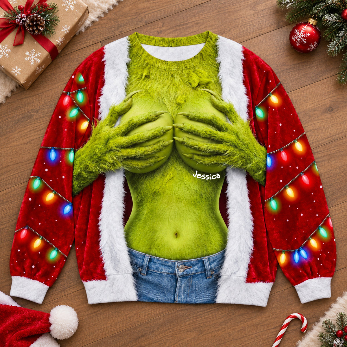 Merry Mischief: Unleash Your Holiday Spirit - Funny Sweatshirt, Personalized Gift for Her
