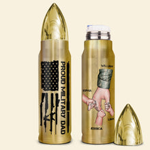 Load image into Gallery viewer, Proud Military Dad Bullet Thermos Flask Tumbler Cup PopCulturePrints
