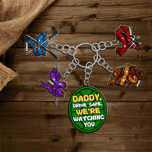 Load image into Gallery viewer, Customizable Keychain for Dad with Character Charms Keychains PopCulturePrints
