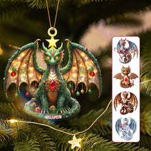 Load image into Gallery viewer, “Unleash the Magic of Christmas with Our Adorable Dragon!” - Personalized Christmas Dragon Acrylic Ornament - Perfect Gift for Family, Friends, and Collectors Ornament PopCulturePrints
