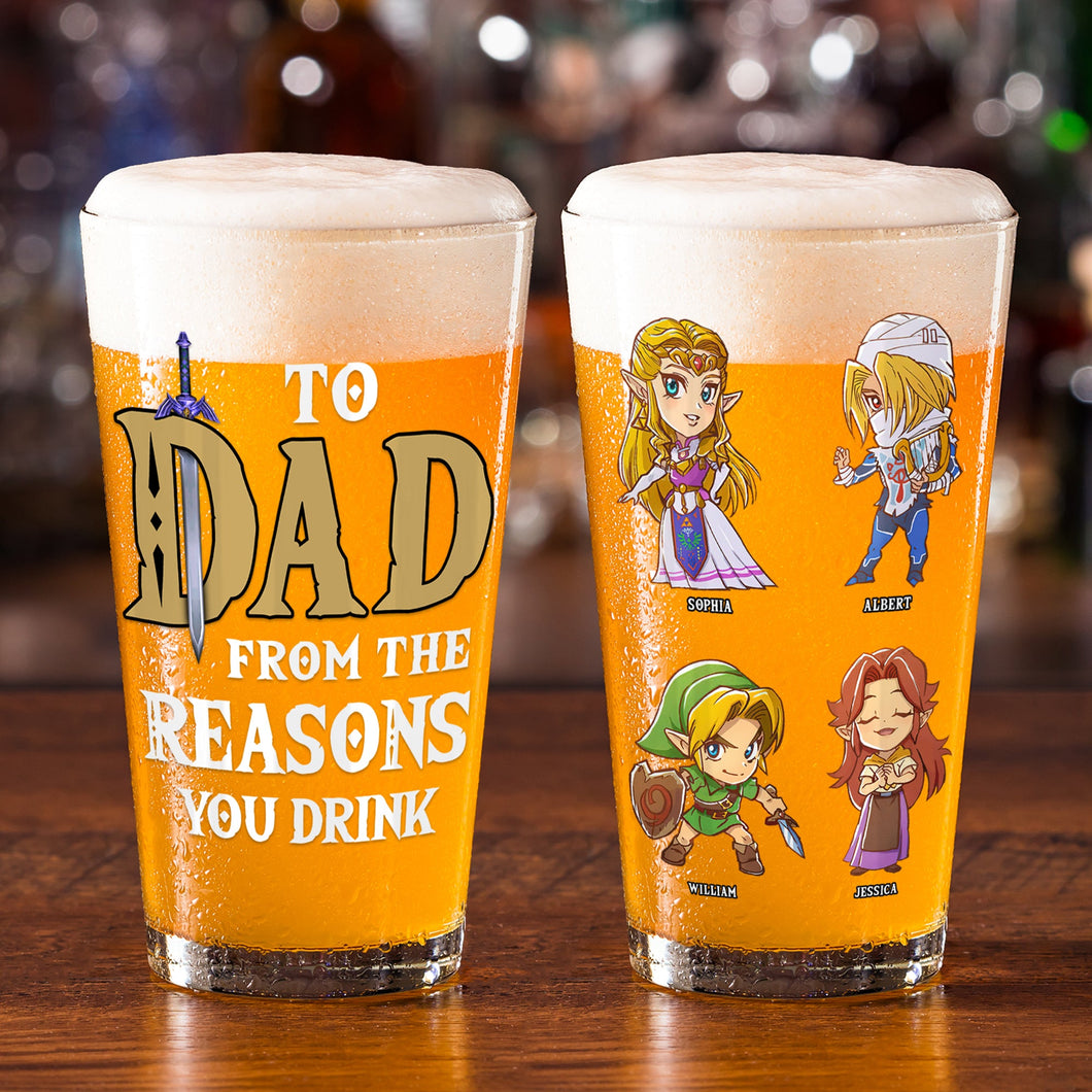 Personalized Father's Day Beer Glass - Fantasy Characters Design Beer Glasses PopCulturePrints