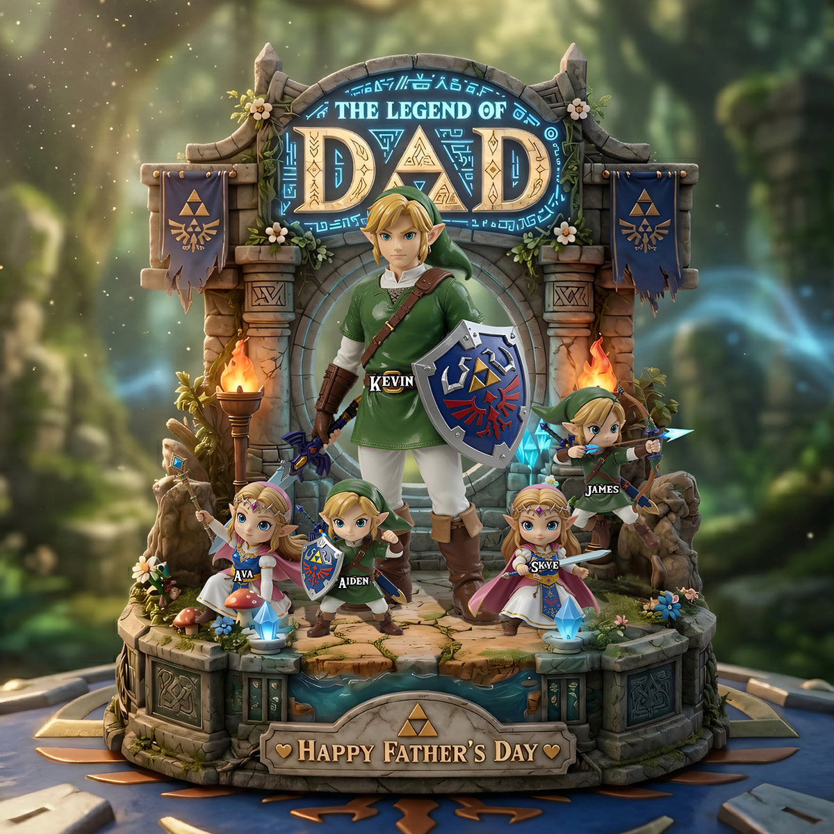 “The Legend of Dad” – Personalized Acrylic Plaque for Fathers Day - Unique Gift for Dad & Grandpa Shaped Plaques PopCulturePrints