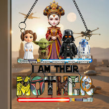 Load image into Gallery viewer, "Celebrate Motherhood with a Touch of the Universe" - Personalized Universe Mom And Kids Layer Suncatcher Ornament - Perfect Gift for Moms and Grandmas Ornament PopCulturePrints
