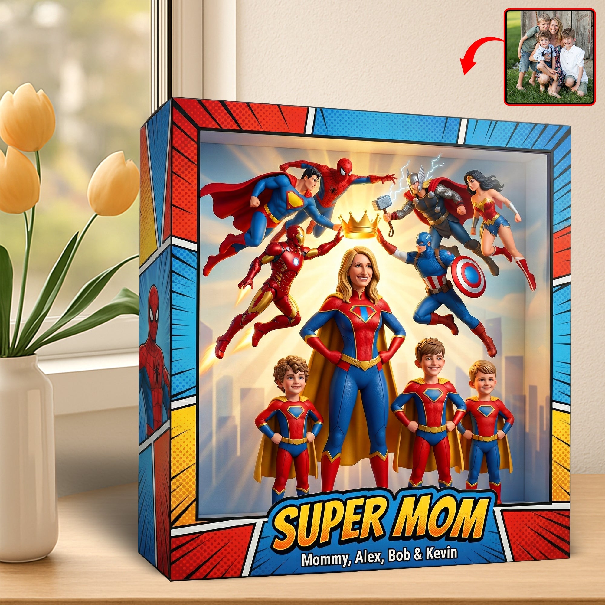 “You’re My Super Mom” - Custom Personalized Acrylic Plaque for Mom, Grandma, or Any Special Woman Shaped Plaques PopCulturePrints