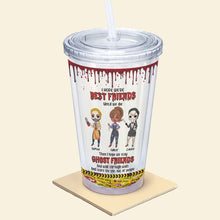 Load image into Gallery viewer, Best Friends Forever Horror Tumbler - Personalized Halloween Gift Tumbler Cup PopCulturePrints
