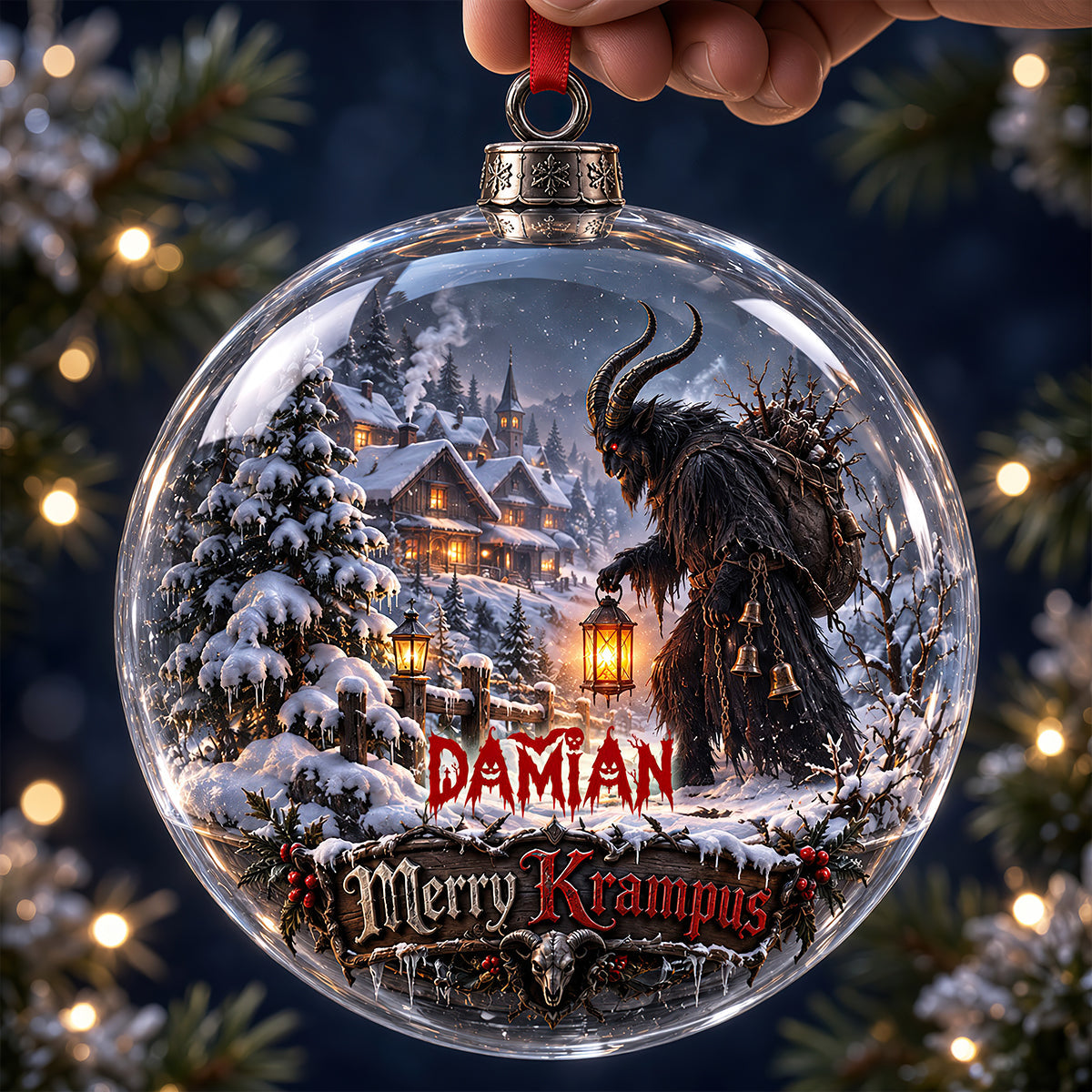 Eerie Krampus Night Acrylic Ornament - Personalized Gift for Folklore Enthusiasts Ornament PopCulturePrints