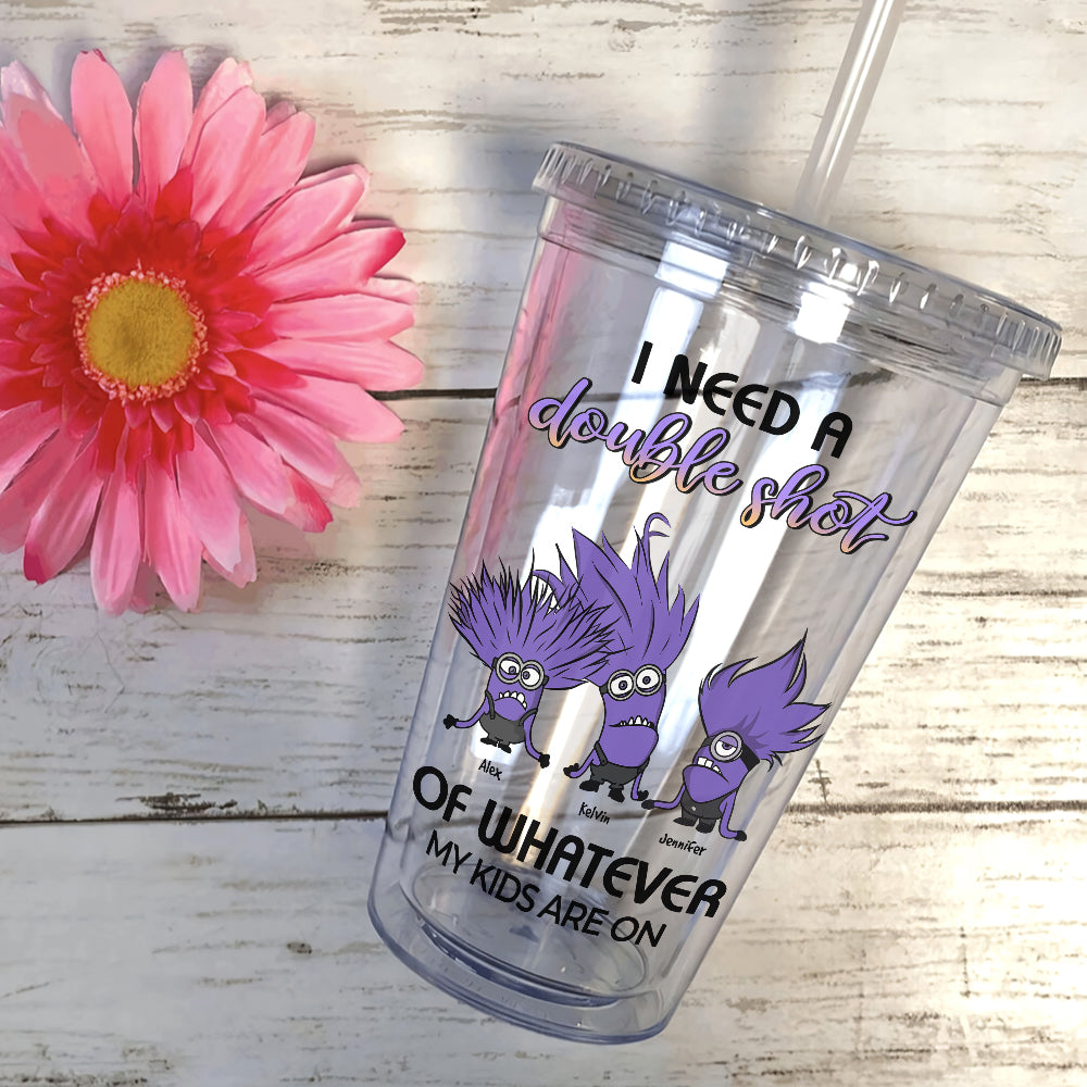Personalized Fun Mom Tumbler - Double Shot Humor Tumbler Cup PopCulturePrints
