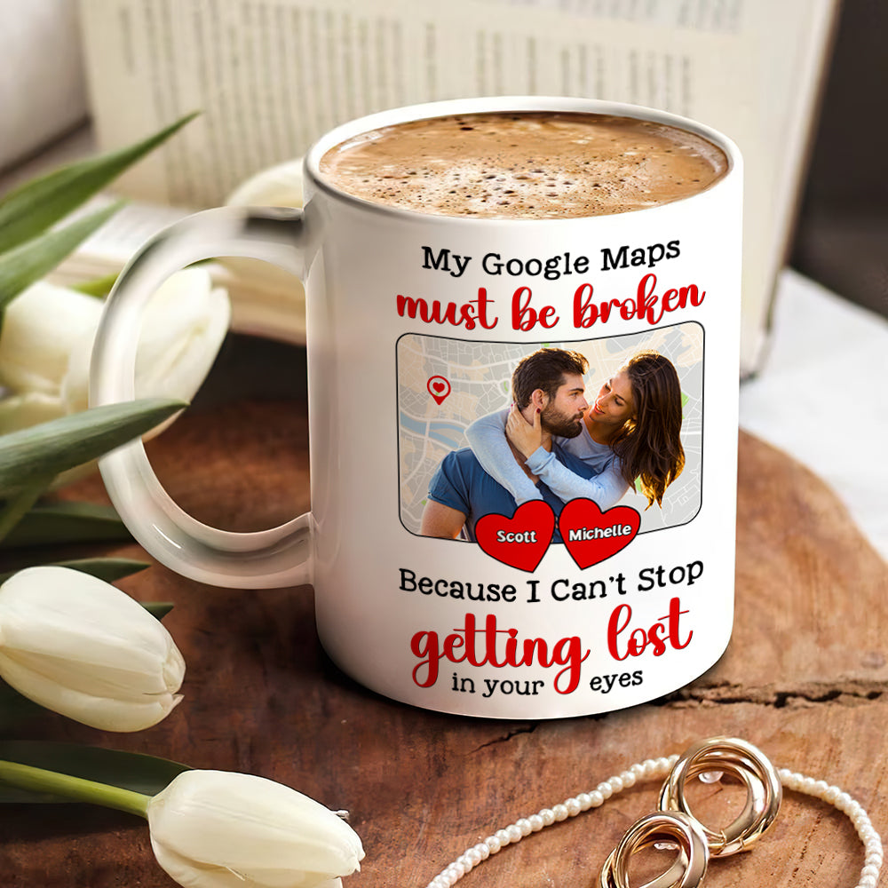 Personalized Couple Coffee Mug - Lost in Your Eyes Coffee Mug PopCulturePrints