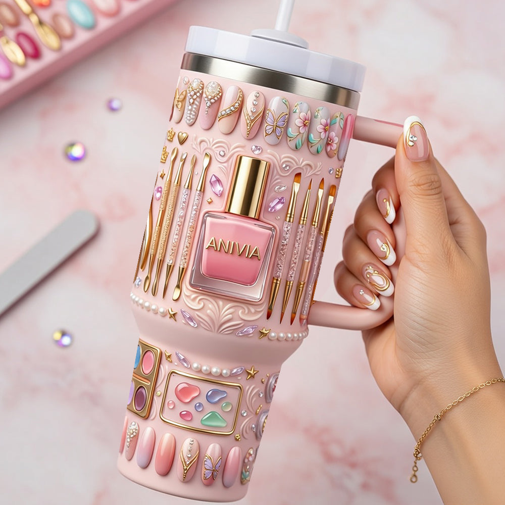 Nail Artist 40oz Tumbler - A Unique Gift for Every Nail Enthusiast Tumbler Cup PopCulturePrints