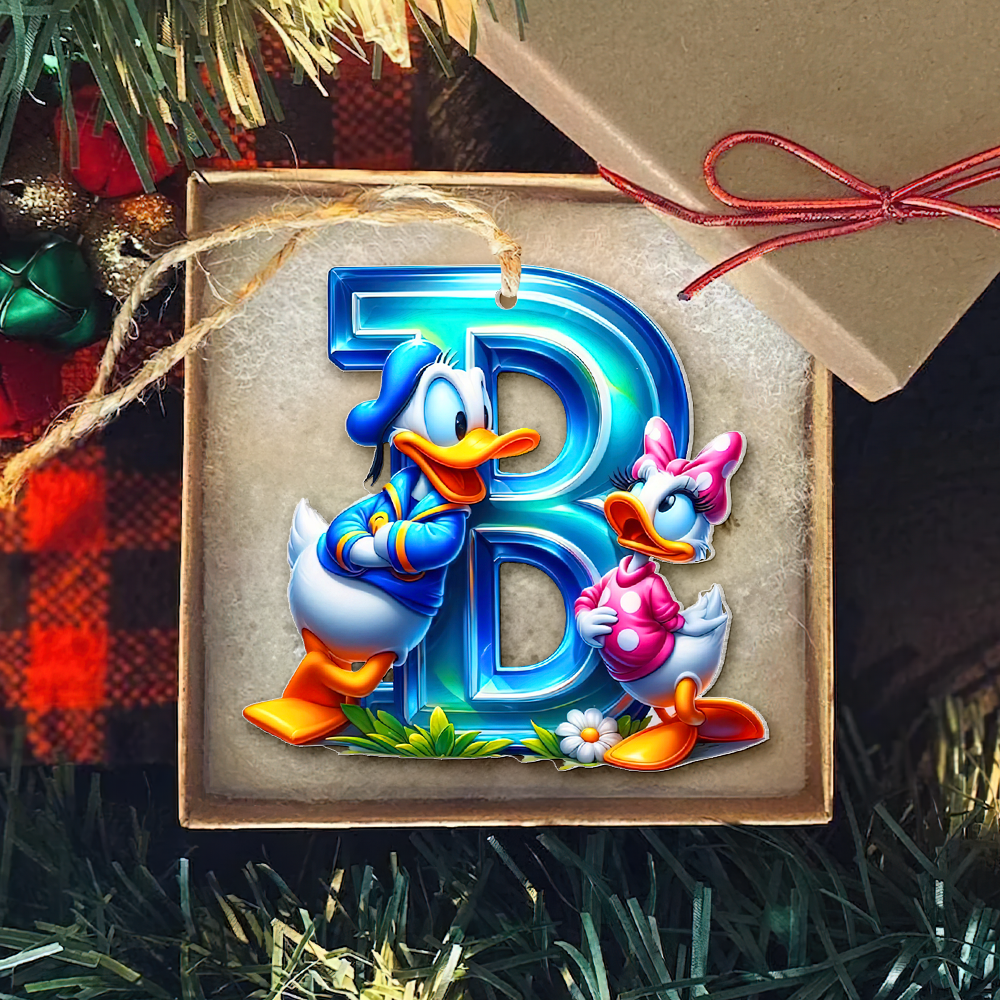 Custom Christmas Couple Ornament - Personalized Alphabet Design | Valentine's Day Gifts Ornament PopCulturePrints