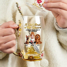 Load image into Gallery viewer, A Girl And Her Dog - A Bond That Can&#39;t Be Broken - Personalized Glass Flower Tea Cup for Dog Lovers Glass Flower Tea Cup PopCulturePrints
