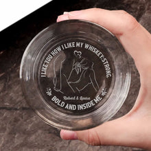 Load image into Gallery viewer, Personalized Couple Whiskey Glass - Love and Strength Whiskey Glass PopCulturePrints
