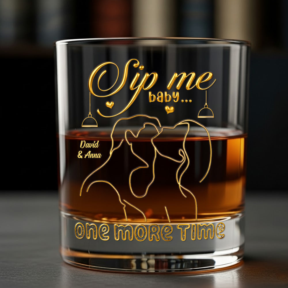 Sip Me Baby One More Time - Personalized 11oz Drinking Glass for Couples Glass PopCulturePrints